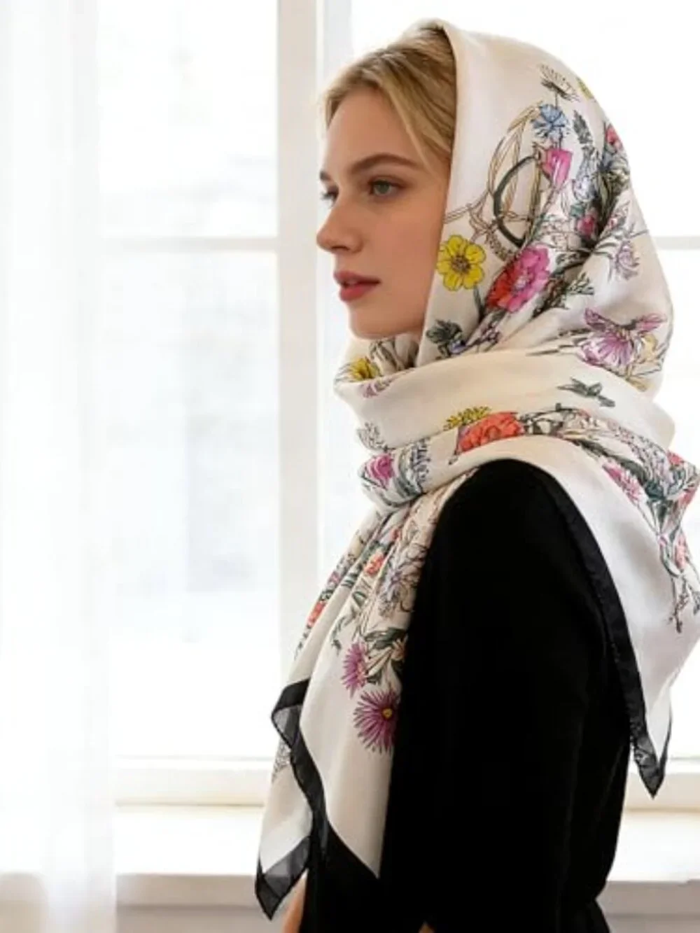 Long Mulberry Silk Scarf Shawl Wrap Lightweight Fashion Scarf